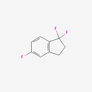 molecular formula C9H7F3 B1454883 1,1,5-三氟茚满 CAS No. 57584-73-3