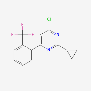 molecular formula C14H10ClF3N2 B1454886 4-氯-2-环丙基-6-(2-(三氟甲基)苯基)嘧啶 CAS No. 1159819-79-0