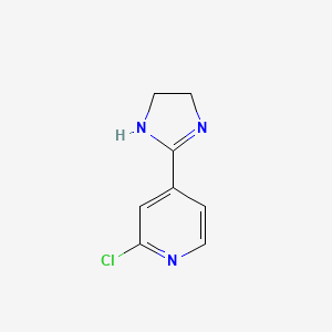 molecular formula C8H8ClN3 B1454892 2-氯-4-(4,5-二氢-1H-咪唑-2-基)吡啶 CAS No. 1086397-63-8