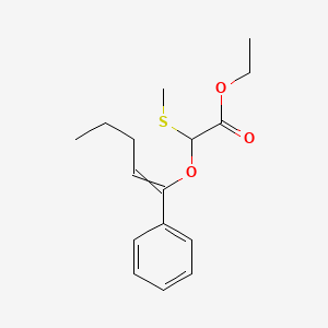 molecular formula C16H22O3S B14549026 Ethyl (methylsulfanyl)[(1-phenylpent-1-en-1-yl)oxy]acetate CAS No. 61836-18-8