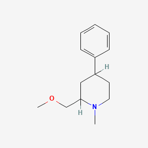 molecular formula C14H21NO B14549052 Piperidine, 2-(methoxymethyl)-1-methyl-4-phenyl- CAS No. 62114-71-0