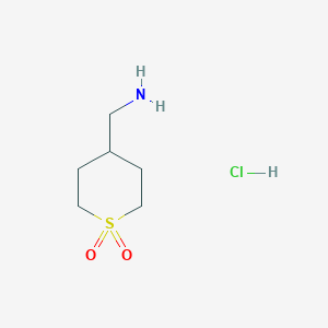 B1454909 4-(Aminomethyl)tetrahydro-2H-thiopyran 1,1-dioxide hydrochloride CAS No. 1107645-98-6
