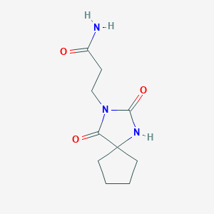 molecular formula C10H15N3O3 B1454912 3-{2,4-二氧代-1,3-二氮杂螺[4.4]壬-3-基}丙酰胺 CAS No. 1248735-80-9
