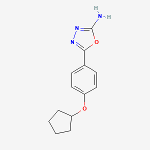 molecular formula C13H15N3O2 B1454919 5-[4-(环戊氧基)苯基]-1,3,4-恶二唑-2-胺 CAS No. 1219827-71-0