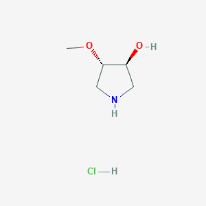 molecular formula C5H12ClNO2 B1454929 trans-4-Methoxypyrrolidin-3-ol hydrochloride CAS No. 412279-17-5