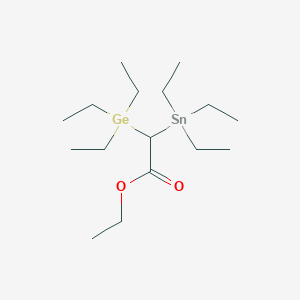 Ethyl (triethylgermyl)(triethylstannyl)acetate