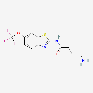 molecular formula C12H12F3N3O2S B1454940 4-Amino-N-(6-trifluoromethoxybenzothiazol-2-yl)butyramide CAS No. 1394929-77-1