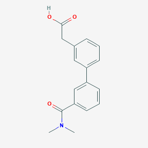 molecular formula C17H17NO3 B1454942 3-Carboxymethyl-3'-(dimethylaminocarbonyl)biphenyl CAS No. 1375068-92-0