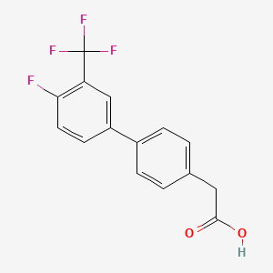 molecular formula C15H10F4O2 B1454944 {4-[4-Fluoro-3-(trifluoromethyl)phenyl]phenyl}acetic acid CAS No. 1375068-91-9
