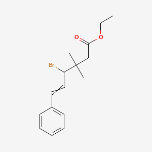 Ethyl 4-bromo-3,3-dimethyl-6-phenylhex-5-enoate