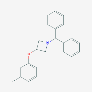 B145497 1-(Diphenylmethyl)-3-(3-methylphenoxy)azetidine CAS No. 132924-51-7
