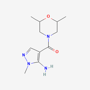 B1454985 4-(2,6-dimethylmorpholine-4-carbonyl)-1-methyl-1H-pyrazol-5-amine CAS No. 1181522-92-8