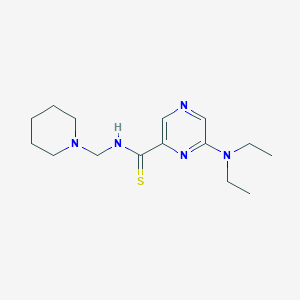 molecular formula C15H25N5S B14549875 Pyrazinecarbothioamide, 6-(diethylamino)-N-(1-piperidinylmethyl)- CAS No. 61726-06-5