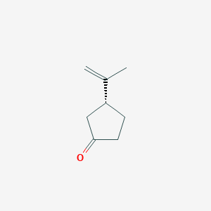 molecular formula C8H12O B14549879 Cyclopentanone, 3-(1-methylethenyl)-, (R)- CAS No. 61860-65-9