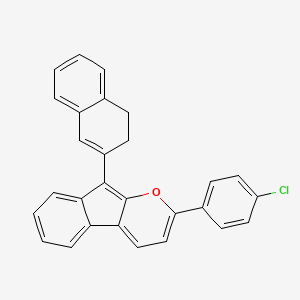 molecular formula C28H19ClO B14549881 Indeno[2,1-b]pyran, 2-(4-chlorophenyl)-9-(3,4-dihydro-2-naphthalenyl)- CAS No. 62224-95-7