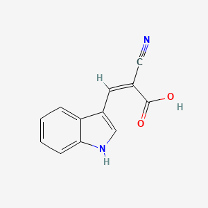 molecular formula C12H8N2O2 B1454995 2-氰基-3-(1H-吲哚-3-基)丙烯酸 CAS No. 1453484-21-3