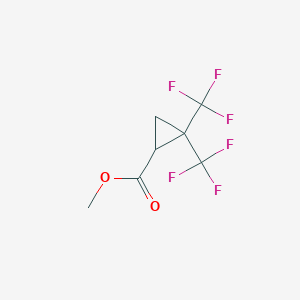 molecular formula C7H6F6O2 B14549972 Methyl 2,2-bis(trifluoromethyl)cyclopropane-1-carboxylate CAS No. 61860-01-3