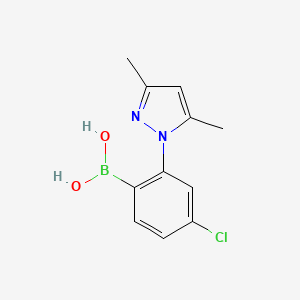 molecular formula C11H12BClN2O2 B1455008 [4-chloro-2-(3,5-dimethyl-1H-pyrazol-1-yl)phenyl]boronic acid CAS No. 1287753-38-1