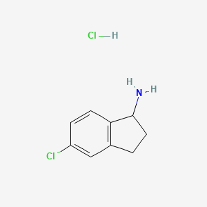 molecular formula C9H11Cl2N B1455020 5-chloro-2,3-dihydro-1H-inden-1-amine hydrochloride CAS No. 1197668-23-7