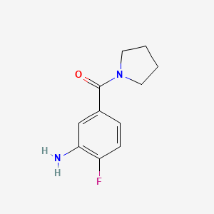 molecular formula C11H13FN2O B1455027 (3-Amino-4-fluorophenyl)(pyrrolidin-1-yl)methanone CAS No. 1155912-44-9