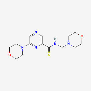 molecular formula C14H21N5O2S B14550338 Pyrazinecarbothioamide, 6-(4-morpholinyl)-N-(4-morpholinylmethyl)- CAS No. 61689-87-0