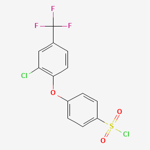 4-[2-Chloro-4-(trifluoromethyl)phenoxy]benzene-1-sulfonyl chloride