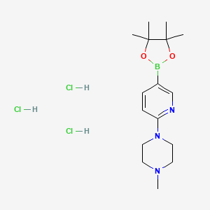 B1455062 1-Methyl-4-(5-(4,4,5,5-tetramethyl-1,3,2-dioxaborolan-2-yl)pyridin-2-yl)piperazine trihydrochloride CAS No. 1452551-40-4