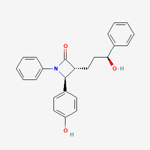 molecular formula C24H23NO3 B1455064 (3R,4S)-3-((S)-3-hydroxy-3-phenylpropyl)-4-(4-hydroxyphenyl)-1-phenylazetidin-2-one CAS No. 1251741-03-3