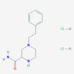 molecular formula C13H21Cl2N3O B1455066 4-苯乙基-哌嗪-2-羧酸酰胺二盐酸盐 CAS No. 1313254-64-6