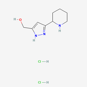 B1455068 (5-Piperidin-2-yl-2H-pyrazol-3-yl)-methanol dihydrochloride CAS No. 1452547-58-8