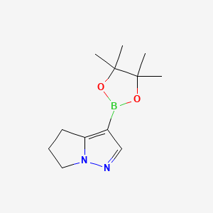 molecular formula C12H19BN2O2 B1455077 3-(四甲基-1,3,2-二氧杂硼环-2-基)-4H,5H,6H-吡咯并[1,2-b]吡唑 CAS No. 1314138-13-0