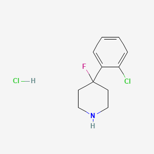 molecular formula C11H14Cl2FN B1455087 4-(2-氯苯基)-4-氟哌啶盐酸盐 CAS No. 1421160-44-2