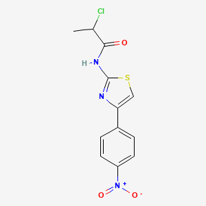 molecular formula C12H10ClN3O3S B1455099 2-Chloro-N-[4-(4-nitrophenyl)-1,3-thiazol-2-yl]propanamide CAS No. 1365962-82-8