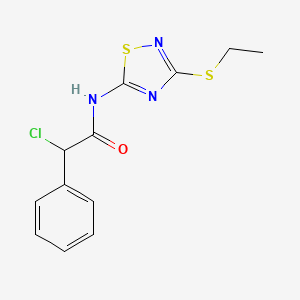 molecular formula C12H12ClN3OS2 B1455100 2-Chloro-N-[3-(ethylthio)-1,2,4-thiadiazol-5-yl]-2-phenylacetamide CAS No. 1365962-67-9