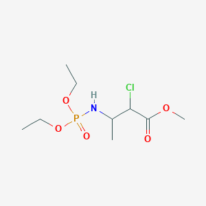 molecular formula C9H19ClNO5P B14551133 Methyl 2-chloro-3-[(diethoxyphosphoryl)amino]butanoate CAS No. 61685-27-6