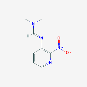 molecular formula C8H10N4O2 B14551155 Methanimidamide, N,N-dimethyl-N'-(2-nitro-3-pyridinyl)- CAS No. 62223-42-1