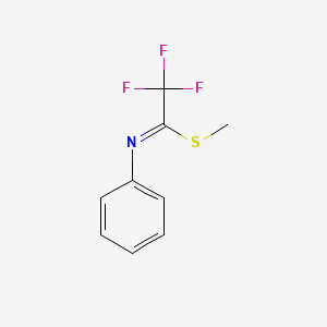 molecular formula C9H8F3NS B14551253 Methyl (1Z)-2,2,2-trifluoro-N-phenylethanimidothioate CAS No. 61977-78-4