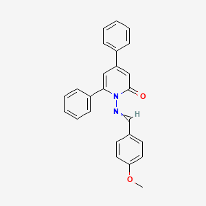 2(1H)-Pyridinone, 1-[[(4-methoxyphenyl)methylene]amino]-4,6-diphenyl-