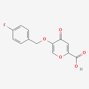 molecular formula C13H9FO5 B1455136 5-[(4-氟苄基)氧基]-4-氧代-4H-吡喃-2-羧酸 CAS No. 1040348-99-9