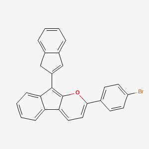 molecular formula C27H17BrO B14551435 Indeno[2,1-b]pyran, 2-(4-bromophenyl)-9-(1H-inden-2-yl)- CAS No. 62224-90-2