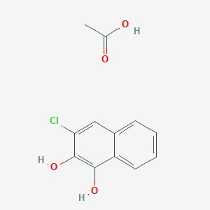 molecular formula C12H11ClO4 B14551440 Acetic acid;3-chloronaphthalene-1,2-diol CAS No. 61978-45-8