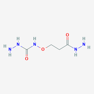 molecular formula C4H11N5O3 B14551506 Propanoic acid, 3-[[(hydrazinocarbonyl)amino]oxy]-, hydrazide CAS No. 61982-51-2