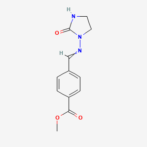 molecular formula C12H13N3O3 B14551552 Methyl 4-{[(2-oxoimidazolidin-1-yl)imino]methyl}benzoate CAS No. 62254-61-9