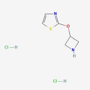 molecular formula C6H10Cl2N2OS B1455156 2-(Azetidin-3-yloxy)-1,3-thiazole dihydrochloride CAS No. 1258650-45-1