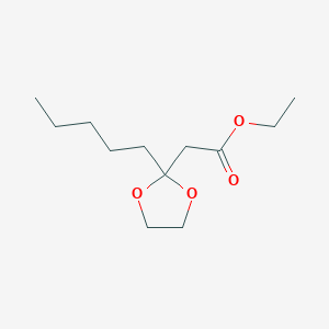 molecular formula C12H22O4 B14551584 Ethyl (2-pentyl-1,3-dioxolan-2-yl)acetate CAS No. 61857-33-8