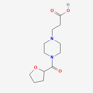 molecular formula C12H20N2O4 B1455161 3-[4-(氧杂环-2-羰基)哌嗪-1-基]丙酸 CAS No. 1154240-45-5