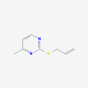 molecular formula C8H10N2S B14551620 Pyrimidine, 4-methyl-2-(2-propenylthio)- CAS No. 61767-97-3