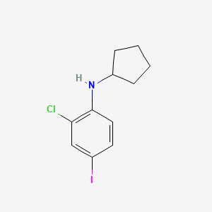 molecular formula C11H13ClIN B1455173 2-chloro-N-cyclopentyl-4-iodoaniline CAS No. 1157233-39-0