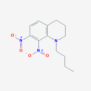 molecular formula C13H17N3O4 B14551741 Quinoline, 1-butyl-1,2,3,4-tetrahydro-7,8-dinitro- CAS No. 61862-91-7