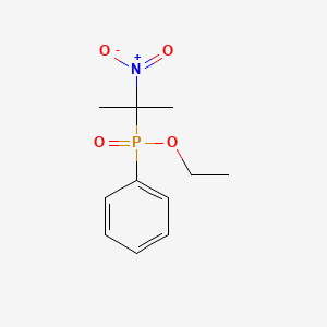 molecular formula C11H16NO4P B14551745 Phosphinic acid, (1-methyl-1-nitroethyl)phenyl-, ethyl ester CAS No. 61753-01-3